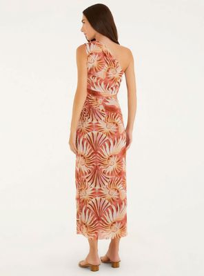 Imagen 2 del producto Vestido Midi Escote Asimétrico Diseño Caracoles de Mar