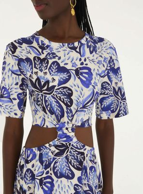 Imagen 2 del producto Vestido Midi Detalle de Cortes Diseño Floral