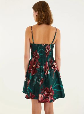 Imagen 2 del producto Vestido Corto con Fruncido Tipo Panal Diseño Floral