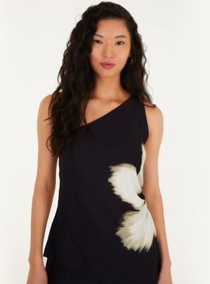 Imagen 1 del producto Blusa Asimétrica con Fruncido Lateral Diseño Floral