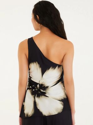 Imagen 2 del producto Blusa Asimétrica con Fruncido Lateral Diseño Floral