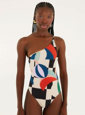 Traje de Baño Diseño Damero Moderno