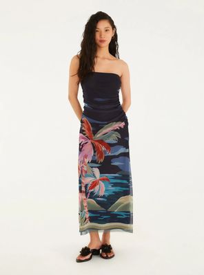Vestido Midi Ajustado Diseño Paisaje