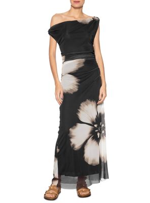 Vestido Asimétrico Diseño Maxi Flores