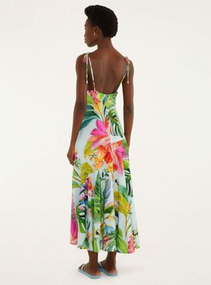 Imagen 2 del producto Vestido Midi Diseño Floral y Loros