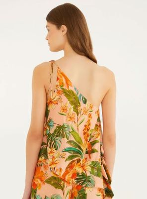 Imagen 2 del producto Blusa Asimétrica con Vuelo Diseño Tropical