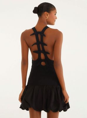 Imagen 2 del producto Vestido Corto Globo con Detalle de Lazos