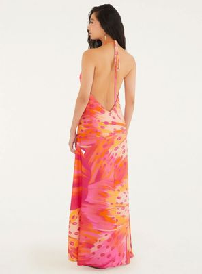 Imagen 2 del producto Vestido Fluido con Cuello Halter Diseño Floral