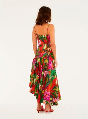 Imagen 2 del producto Vestido Midi Falda Asimétrica Diseño Tropical