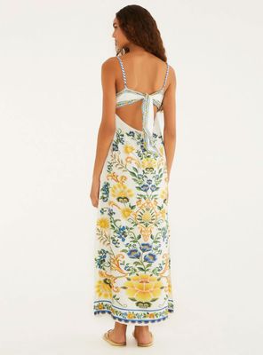 Imagen 2 del producto Vestido Escote Cuadrado y Detalle de Lazo Diseño Floral