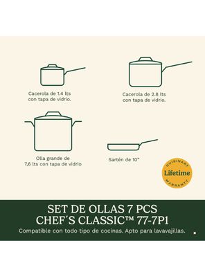 Imagen 2 del producto Set De Ollas 7 Pcs Chef ́S Classic™ 77-7P1