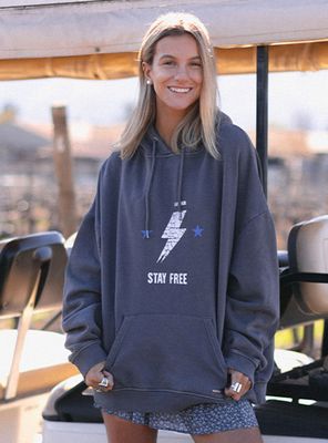 Polerón Hoodie Estampado Grey Colección Josefa Saez