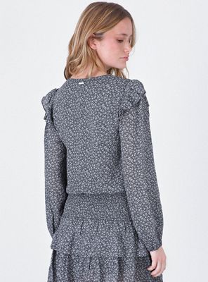 Imagen 2 del producto Blusa Estampada Vuelo Lurex Navy