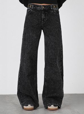 Pantalón Estrellas Cinturón Black