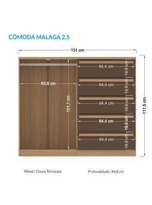Imagen 2 del producto Cómoda Malaga Wood Terracota