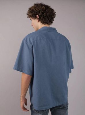 Imagen 2 del producto Camisa AE de Mezcla de Lino con Botones Holgada