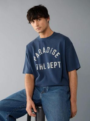 Polera Casual Recta con Gráfico de Destino