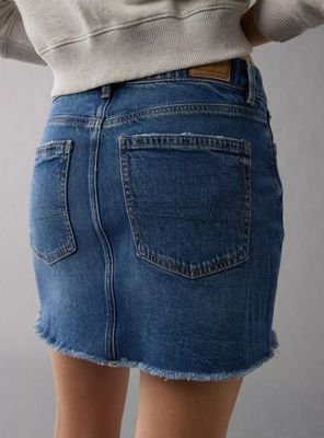 Imagen 2 del producto Falda Mini Mezclilla Perfecta de Cintura Alta Elástica Ae