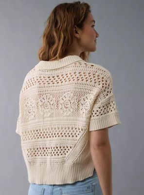 Imagen 2 del producto Polera Ae Tejida Botones Manga Corta