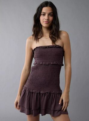 Vestido Mini con Volantes Fruncidos Ae