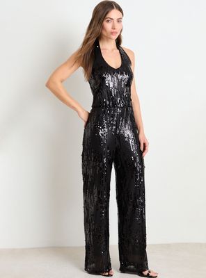 Enterito Liso Lentejuelas Espalda Escotada