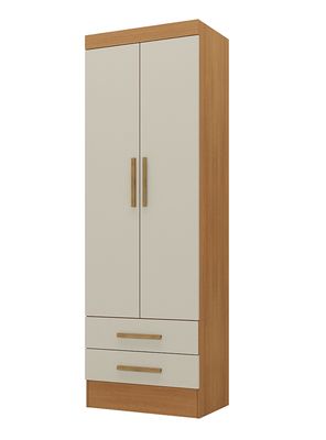 Clóset 2 Puertas 2 Cajones Canela y Blanco Off White
