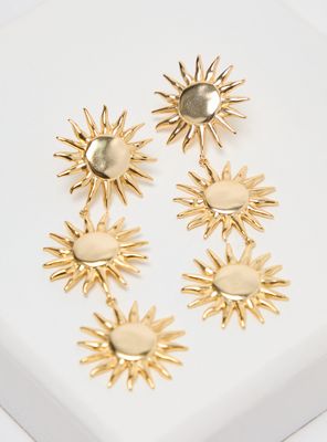 Imagen 2 del producto Aros Largos 3 Soles Tiare Colaboración María Pombo