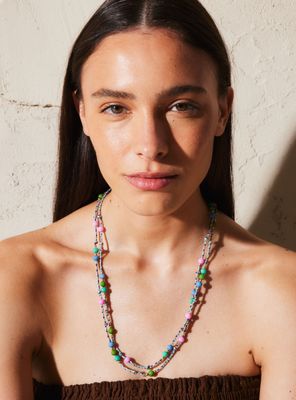 Collar Largo Perlas Azul Tiare Colaboración María Pombo