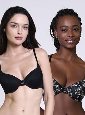 Pack 2 Sostén Diseño Liso y Estampado Copa B