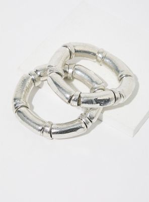 Set 2 Pulseras Metálicas Elasticadas