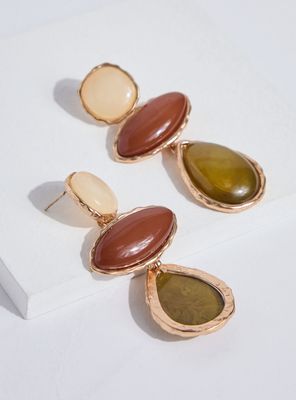 Aros Colgantes con Piedras Resina