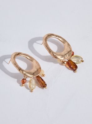 Imagen 2 del producto Aros con Base Orgánica Metálica y Colgantes Decorativos