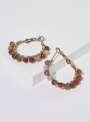 Aros Argolla con Cuentas Decorativas