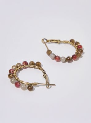 Imagen 2 del producto Aros Argolla con Cuentas Decorativas