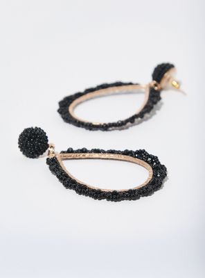 Imagen 2 del producto Aros en Forma de Gota con Mostacillas