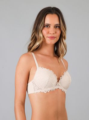 Sostén Copas Push Up Encaje Flor