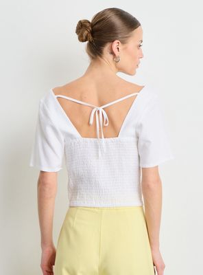 Imagen 2 del producto Blusa Lisa Manga Corta Regular con Cuello V