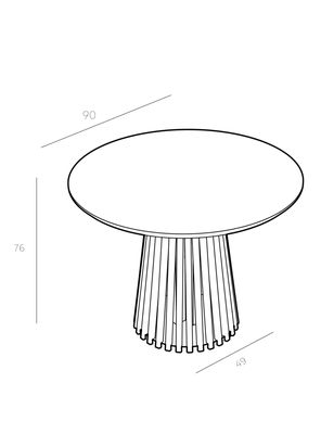 Imagen 2 del producto Mesa de comedor Palisade 6 Personas 90 cm Negro
