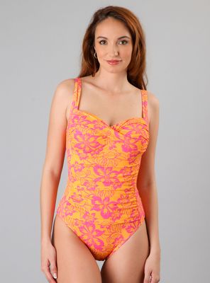 Traje de Baño Drapeado Full Print