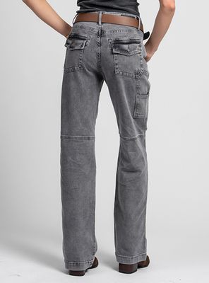 Imagen 2 del producto Jeans Recto Tiro Alto Ame Gris