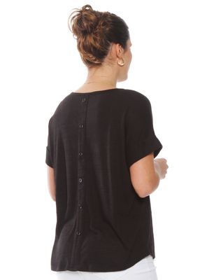 Imagen 2 del producto Polera Sólida Escote Redondo con Botones en Espalda