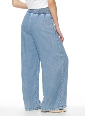 Imagen 2 del producto Pantalón Lyocell Wide Leg Tiro Alto Pretina Elasticada