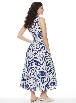 Imagen 2 del producto Vestido sin Manga Estampado Escote Redondo con Bolsillo