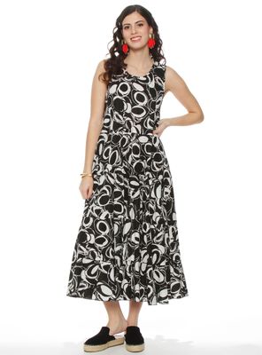 Imagen 1 del producto Vestido sin Manga Estampado Escote Redondo