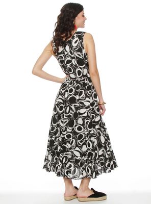 Imagen 2 del producto Vestido sin Manga Estampado Escote Redondo