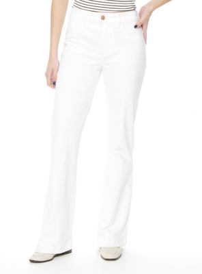 Jeans Flare Tiro Alto Push Up Pretina Básica Botón P34