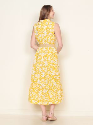 Imagen 2 del producto Vestido Maxi Estampado Abotonado con Cinturón