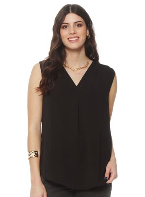 Blusa sin Manga Escote V