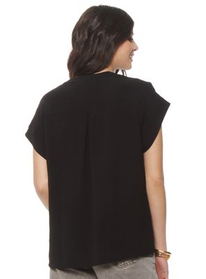 Imagen 2 del producto Blusa Manga Corta Escote V Abotonada en Delantero