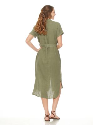 Imagen 2 del producto Vestido Camisero Abotonado de Lino